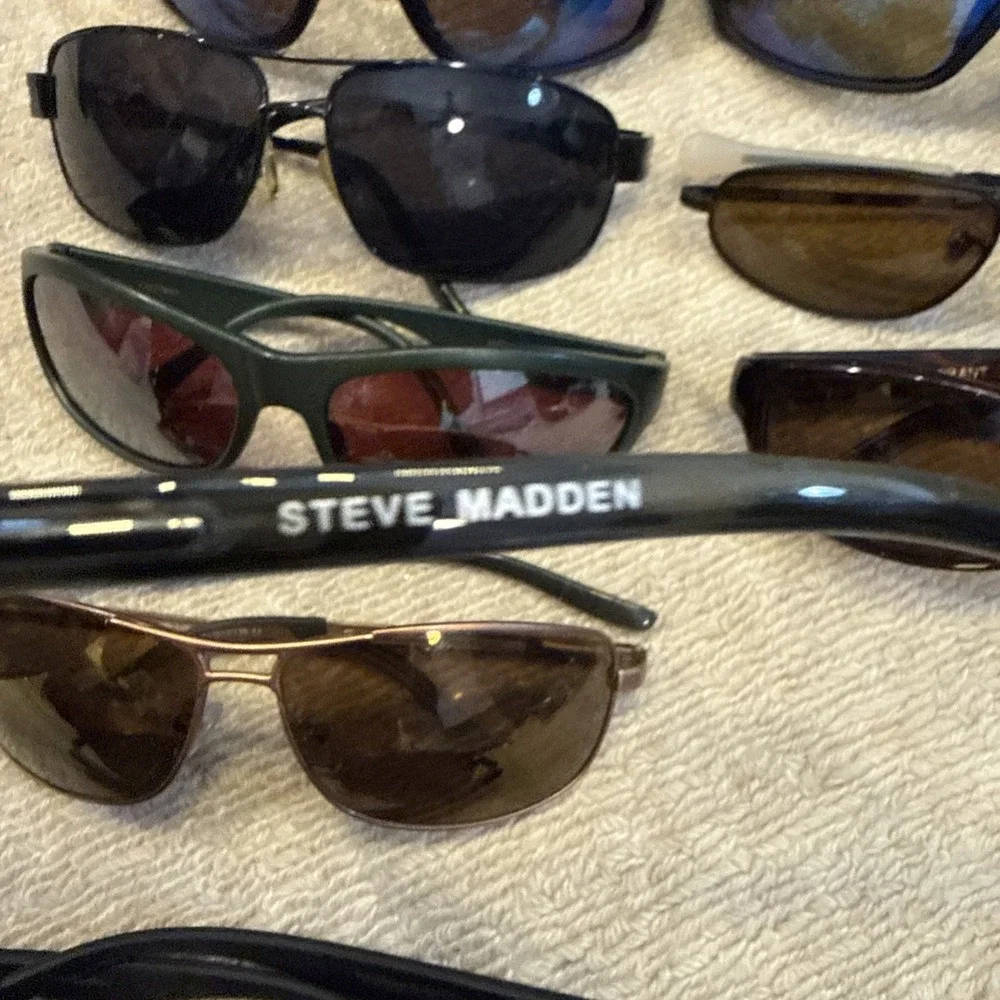 Lot of 10 Men's Designer Sunglasses /Fishing Wrap & Aviators,PerryEllis,Madden+